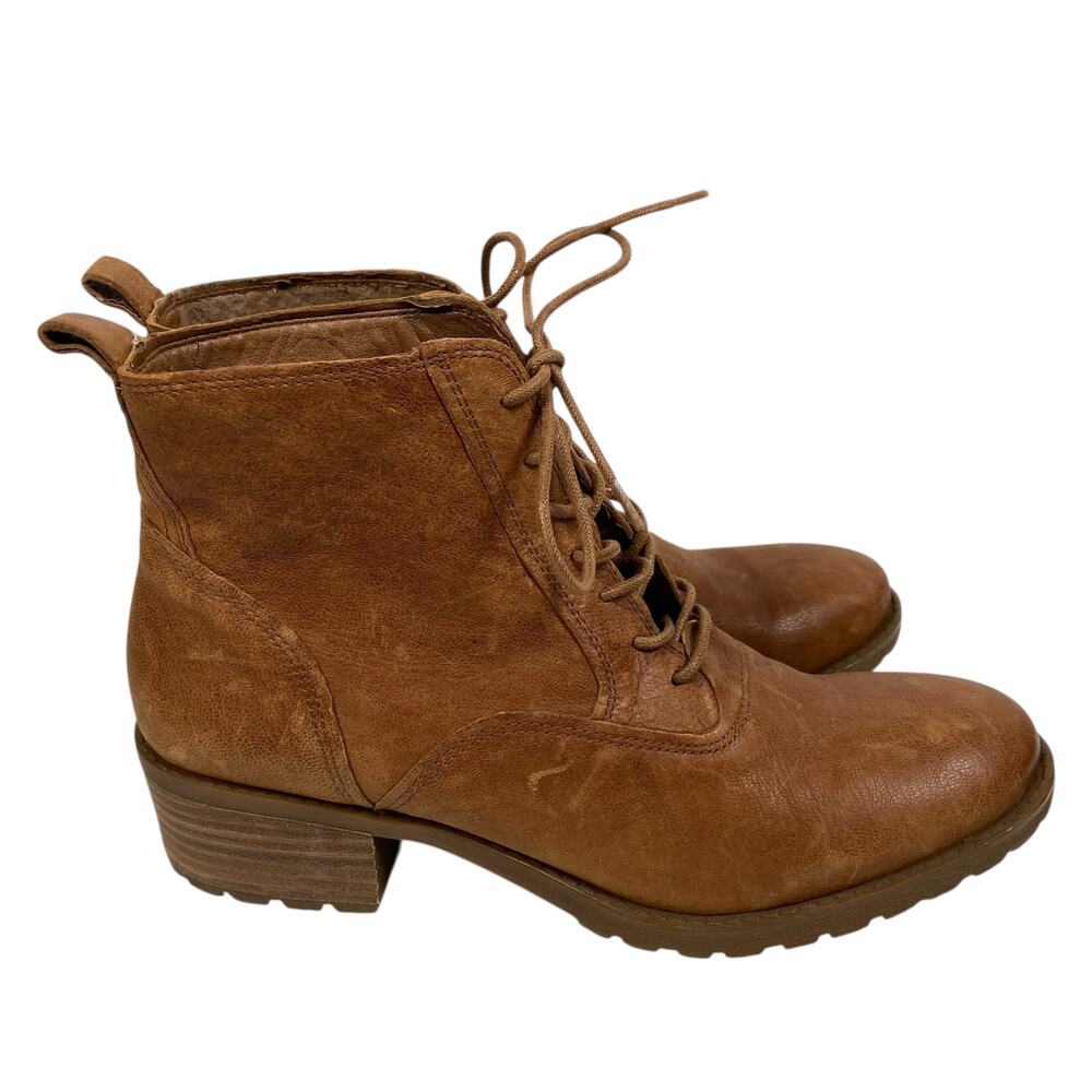 Lucky Brand Brown Leather Giorgia Lace Up Bootie Women's Size 10M